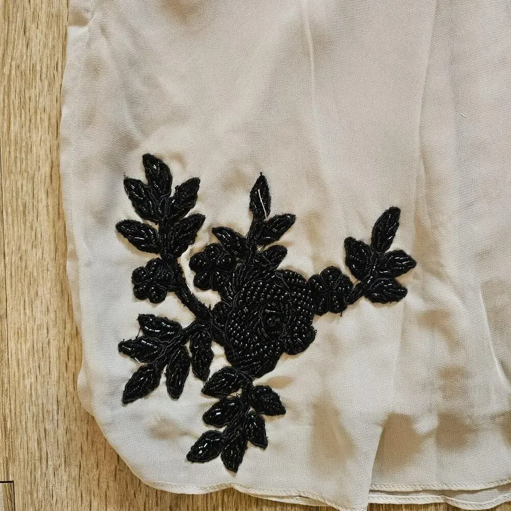 House of CB 'Amal' champagne beaded midi skirt